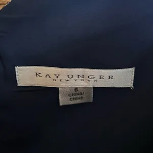 NWT Kay Unger Amelia Gown in Dark Midnight Metallic Jacquard Floral Size 8 thumbnail 15