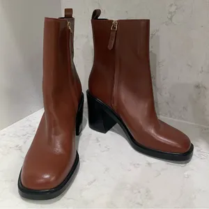 New! Franco Sarto‎ Paula Stacked Block Heel Bootie Sz 9 $180 thumbnail 8