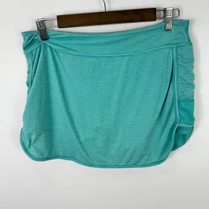Lija Skort Women Large Teal Striped Athletic Tennis Golf‎ Skirt Side Pocket thumbnail 3