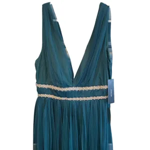 Lulus New Delightful Occasion Emerald Green Beaded Tulle Maxi NYE Dress Gown thumbnail 9
