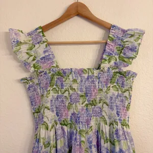 Hill House Ellie Nap Dress XL Mrs Alice Blue Hydrangea Floral Midi Smocked thumbnail 3