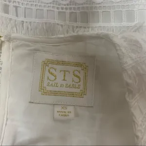 Sail to sable white fringe eyelet tank top sz XS‎ thumbnail 6