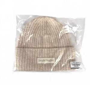 Favorite Daughter Logo Patch Rib Beanie Hat Ivory 1 Size thumbnail 1
