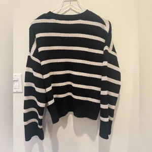 SANCTUARY Black and Cream Stripe Chenille Sweater size Medium‎ thumbnail 5