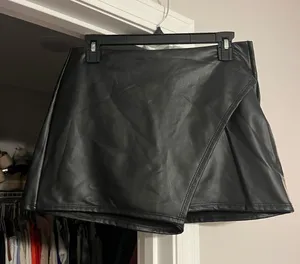 Altar'd State Black Leather Skort thumbnail 1