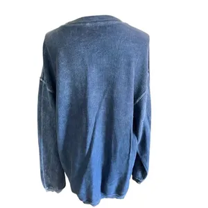 Corded Crew Slate Blue Chi Omega Corduroy-Style Sweatshirt – Size Large thumbnail 7