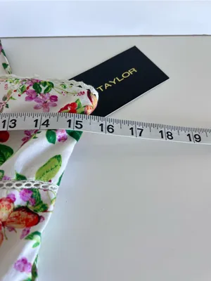 NWT Taylor Tiered Ruffle Pink Floral Midi Dress Sweetheart Neckline Cottagecore thumbnail 7