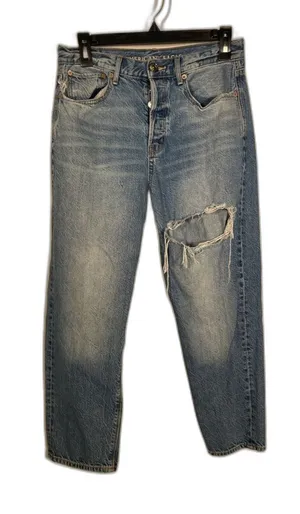 American Eagle Womens 90s Boyfriend Jean Distressed 4 Short thumbnail 1