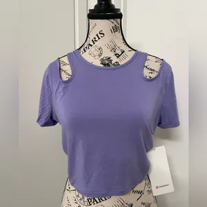 Lululemon Shoulder Cut-Out Yoga T-Shirt - Dark Lavender thumbnail 3