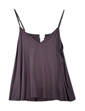 Hanro of Switzerland Womens Flowy Cami Top L Adjustable Brown Relaxed Baselayer thumbnail 1
