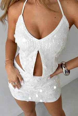 White Sequin Set Size XS thumbnail 1