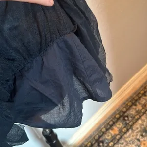 Vintage Abercrombie and Fitch Tiered Mesh Navy Elastic Band Mini Skirt NWOT thumbnail 10