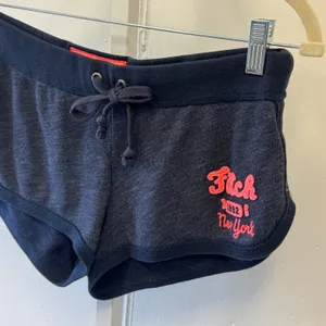 Y2K Abercrombie & Fitch Micro Mini Terry Shorts Small Navy Low Rise Cheeky thumbnail 3