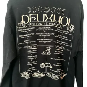 DEUX MOI Viral Restaurant Menu Oversized Sweatshirt NWOT‎ Medium thumbnail 4