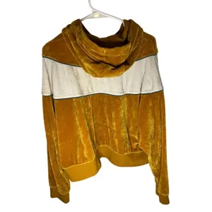 Nike Women's Velour Hoodie XXL Gold Colorblock Casual Fall Wear thumbnail 2