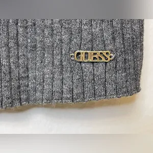 Guess Women’s Gray Ribbed V-Neck‎ Long Sleeve Open Back Top Size M thumbnail 6