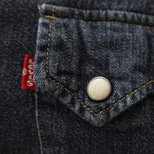 Levi's Western Dark-Wash Denim Slim Fit Snap Button Down Top Size S thumbnail 4