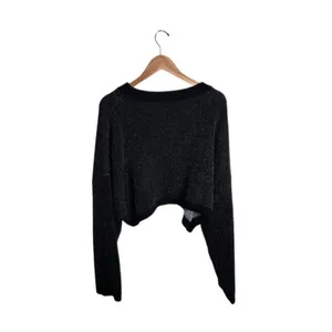 Out From Under Cropped Knit Sweater Black Bow Graphic UO Size L OVERSIZED thumbnail 5