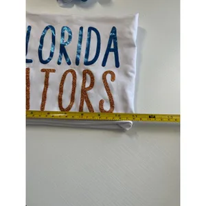 Florida Gators White One Shoulder Glitter Graphic Crop Top S Womens‎ UF Game Day thumbnail 3