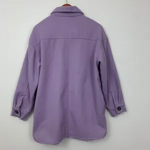 Forever 21 Women's S‎ Lavender Purple Oversized Button Up Shacket Shirt Jacket thumbnail 3