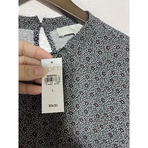 LOFT Large Blouse Floral Retro Ballon Long Sleeve High Neck NEW Preppy Career thumbnail 5
