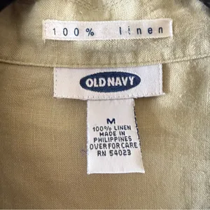 Old Navy Sage Short-Sleeve Button Front Linen Top thumbnail 3