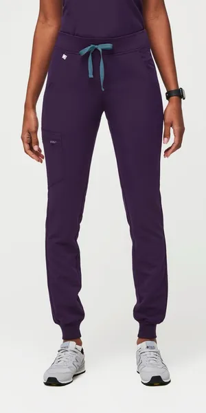 Figs Women’s Zamora Jogger Scrub Pants Pull On Mid Rise in Dark Purple Size S thumbnail 1