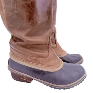 Sorel Women's Brown Leather Slimpack Li Tall Riding Boots Size 7 thumbnail 3