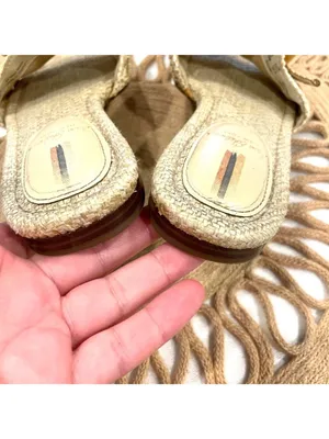 Sam Edelman Bambi Raffia Buckle Slide Sandal Tan Buttercup Size 6.5 thumbnail 11