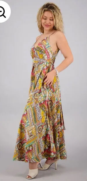 Geo Ethnic Print Silk Maxi Dress thumbnail 1