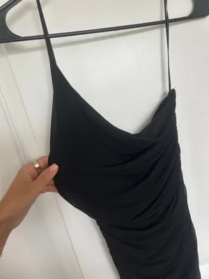 Boutique One shoulder black dress thumbnail 4