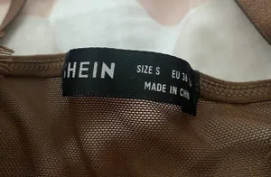 SheIn Brown Lace Crop Top thumbnail 4