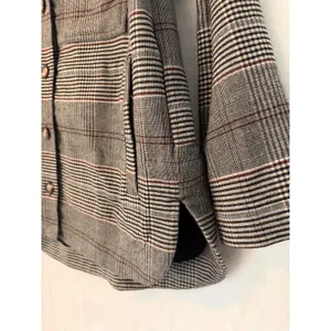 Madewell Glen Plaid Shirt Jacket Shacket Grey Brown‎ NB593 Womens Small S thumbnail 8