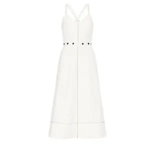 Rent the runway sz 4 proenza schouler solid white zipper down front sundress thumbnail 3