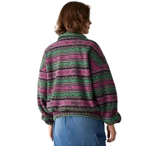 Cider‎ Pink Green Fair Isle Sherpa Fleece Full Zip Jacket XL New thumbnail 14