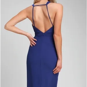 NWT Lulus Idina Backless‎ Bodycon Midi Dress In Royal Blue Size Extra Small thumbnail 3