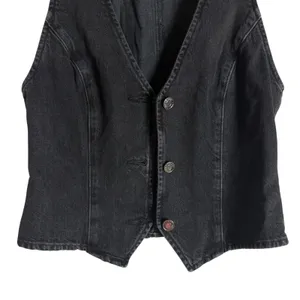 Agolde Heller Sleeveless Black Denim Button Front Structured Vest Spider XS thumbnail 8