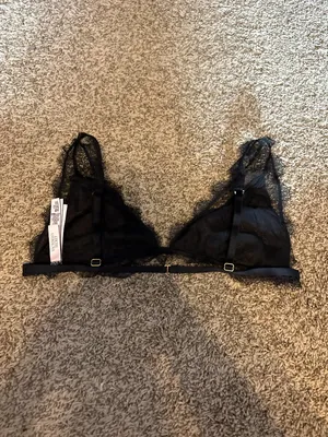Victoria's Secret black lacy triangle bralette thumbnail 3