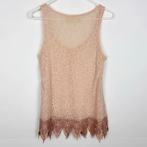 A'Reve Top Paisley Print Lace Bottom Sleeveless Peach Size Medium thumbnail 2