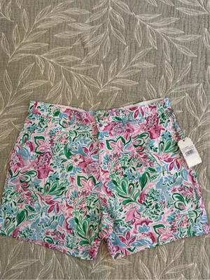 Floral Print Women’s Bermuda Shorts in Pink and Green thumbnail 2