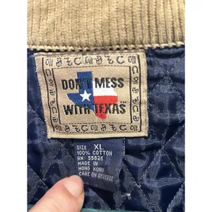 Don't Mess With Texas Quilted Denim Barn‎ Jacket XL Blue Patchwork Corduroy XL thumbnail 5