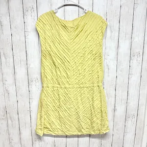 Rag & Bone Dress Women‎ Size 2 Yellow Crepe Short Sleeve Front Tie Mini Pullover thumbnail 4