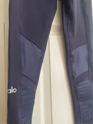 Alo yoga navy blue mesh moto leggings size small thumbnail 5