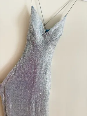Windsor Prom Dress Sequin Silver Blue thumbnail 2