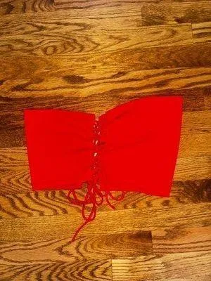 SHEIN lace up side tube top thumbnail 3
