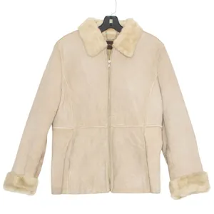 Guess Jacket Genuine Leather Vintage Penny Lane Y2K Faux Fur Lined Aviator Large thumbnail 1