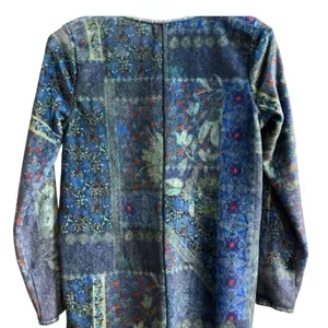 Natural Life Fleece One Piece Lounge Comfort Pajamas Blue Patchwork SO SOFT S/M thumbnail 5