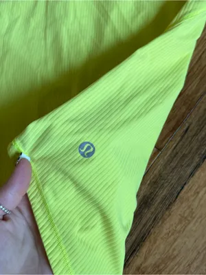 Lululemon Bright Neon Yellow Ribbed Tank Top thumbnail 2