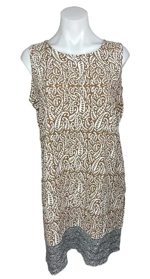 Made With Love Paisley Colorblock Print Sleeveless Boho Shift Mini Dress Size M thumbnail 1