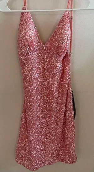 Aleta pink hoco dress thumbnail 1